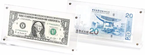 Vista 3 de IEEK Marco acrílico para billetes de dólar, soporte de papel transparente para coleccionistas, protector de billetes de dólar, soporte de exhibición
