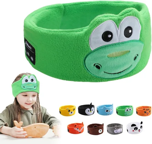 Vista 11 de Auriculares Inalámbricos para Niños, Auriculares Sobre la Oreja para Niños y Pequeños, con Altavoces Delgados y Diadema de Felpa Super Suave (Oso)