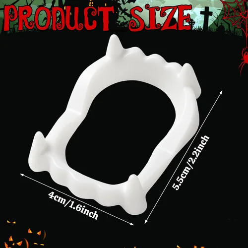 Vista 2 de Vampire Tooth with Capsules, Fake Fang Set for Halloween Party Favor Supplies White