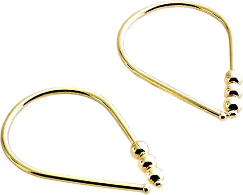 Vista 14 de 13mm de plata de ley 20 GA Aretes de aro invertidos colgantes de lágrima hipoalergénicos ligeros con hilo para mujer