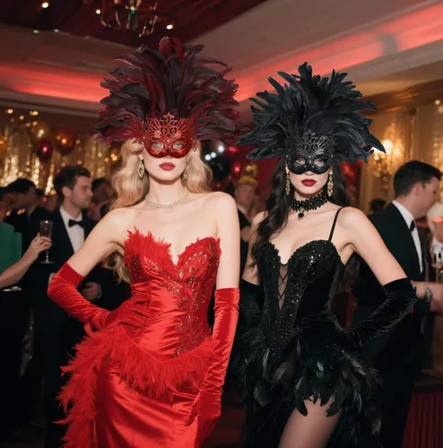 Vista 3 de Tocado de plumas para mujer, máscara de carnaval, tocado de plumas para carnaval, accesorios de fiesta de Mardi Gras