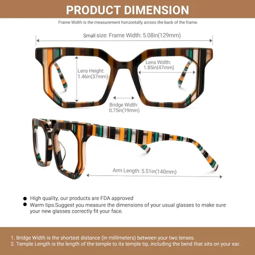 Vista 5 de VOOGLAM Gafas de bloqueo de luz azul rectángulo con estilo para mujeres anti fatiga ocular UV Abetzi