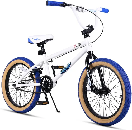 Vista 8 de vollsch Bicicletas BMX Freestyle de 18 y 20 pulgadas para adolescentes de 6 a 15 años de edad, niños, niñas, principiantes con palanca, varios