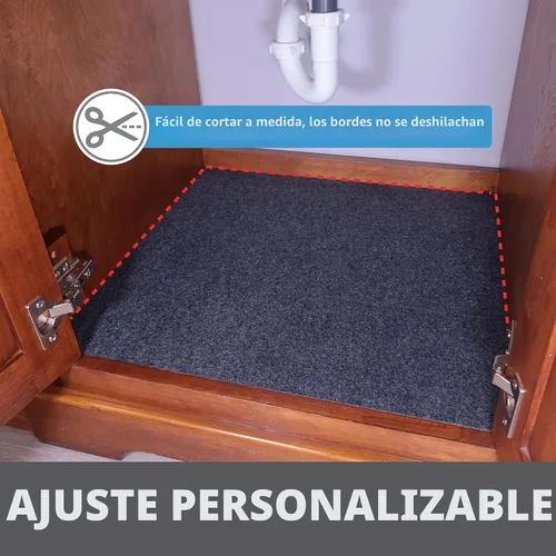 Vista 3 de Tapete Premium Drymate para Debajo del Fregadero, Tapetes Impermeables de Protección para Gabinetes de Cocina y Baño, Forros Absorbentes