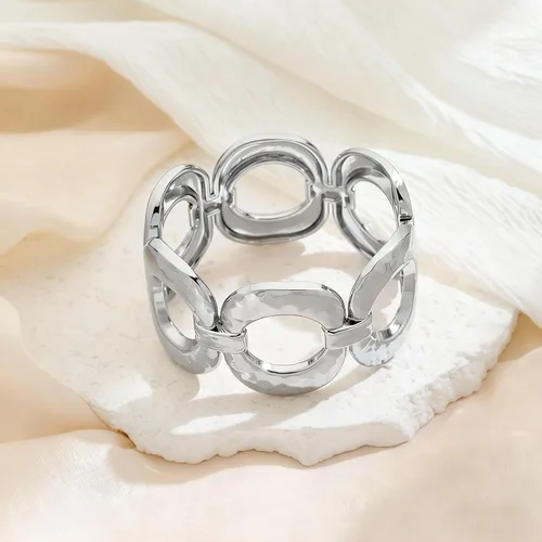 Vista 2 de Brazalete grueso de oro para mujer, pulsera de moda con dije delicado, joyería dorada