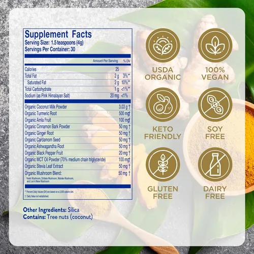 Vista 2 de Earth Echo Golden Bliss Leche Dorada Orgánica con Cúrcuma y Jengibre