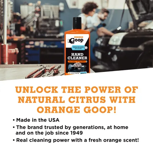 Vista 8 de GOOP Limpiador de manos sin agua multiusos líquido naranja - Botella abatible de 16 oz