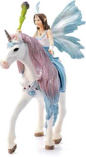Vista 4 de Schleich Bayala - Figura de hada Eyela de 3 piezas con figura de unicornio de princesa, figura de hadas de fantasía con varita mágica, juguete