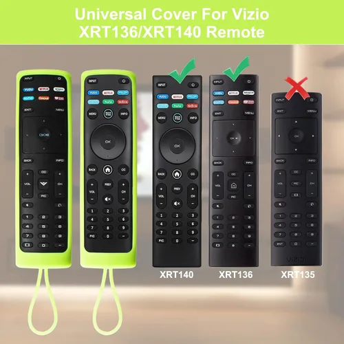 Vista 4 de Paquete de 2 fundas para control remoto Vizio, compatible con Vizio Remote Case XRT136 / XRT140 Series Universal Smart TV Control Funda de silicona