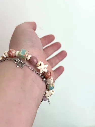 Vista 2 de Y2K Pulseras Acubi Estrellas con Cuentas de Doble Capa Cadenas Fairycore Grunge Joyas Downtown Girl Coquette Accesorios