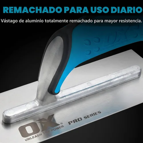 Vista 6 de OX Paleta de acabado de yeso - Hoja de acero inoxidable - 3 x 8 in