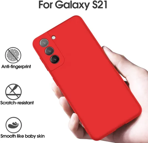 Vista 4 de X-level Funda compatible con Samsung Galaxy S21 5G – Slim Fit Soft TPU Super Thin – Serie Guardian – Rojo