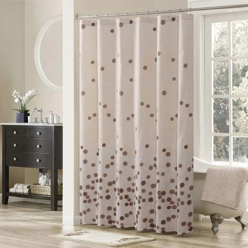 Vista 13 de Arlene - Cortina bohemia con borde bordado cosido azul para ventana, par de paneles de borlas blancas, cada uno de 42 pulgadas de ancho x 84