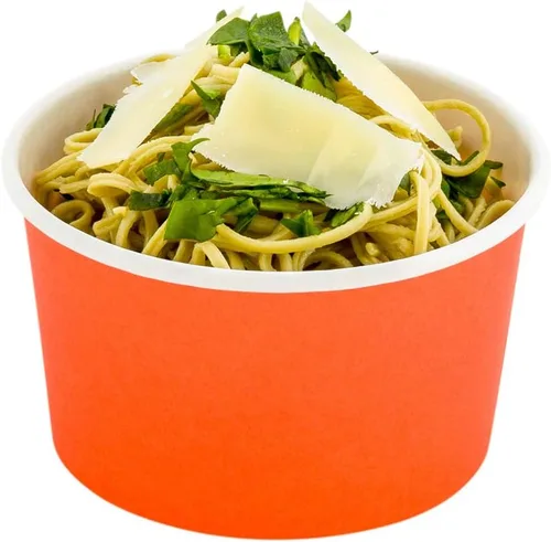 Vista 116 de Restaurantware Coppetta - Vasos de postre de 3 onzas, 50 tazas desechables para helado, tapas se venden por separado, cuencos de papel a cuadros