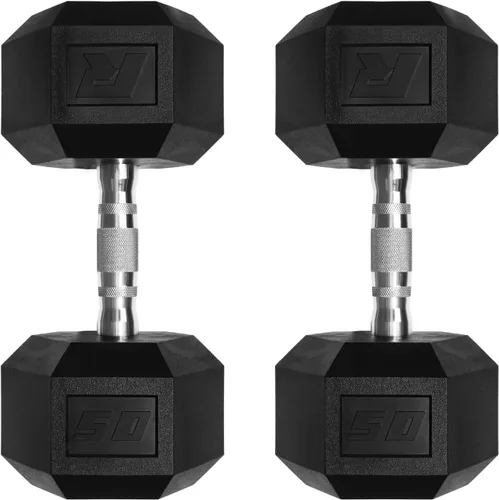 Vista 21 de RitFit Juego de mancuernas hexagonales revestidas de PVC de 5 a 650 libras con estante opcional para gimnasio en casa, peso de mano con mango