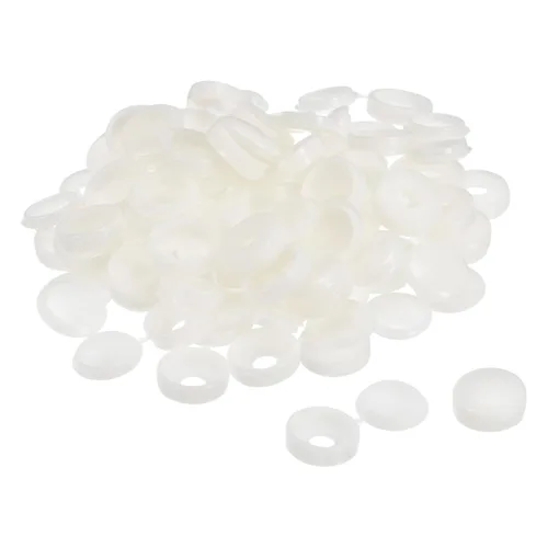 Vista 33 de uxcell 100 tapas de rosca con bisagras de 0.118 pulgadas (0.118 in), cubiertas de plástico para tornillos plegables para arandela, cubierta