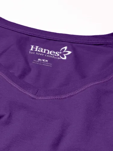 Vista 6 de Hanes Perfect-T Camiseta de manga larga con cuello en V para mujer
