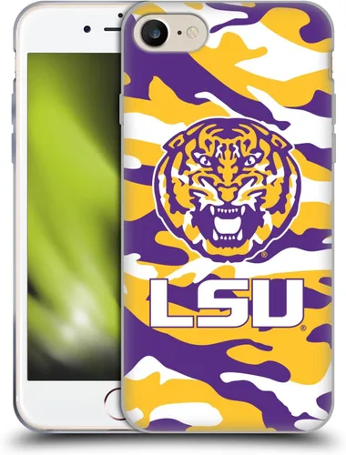 Vista 138 de Head Case Designs Funda de gel suave con licencia oficial de la Universidad Estatal de Louisiana LSU Camou compatible con Apple iPhone 7 Plus/iPhone