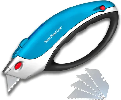 Vista 5 de Cuchillas dentadas para cuchillo utilitario – Paquete de diez maquinillas de afeitar de sierra SK5 de alta resistencia para reemplazo de cortador