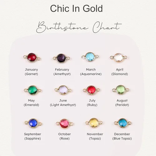 Vista 4 de Collar con clip de papel de piedra natal para mujer, mamá, hasta 7 piedras de nacimiento, collares personalizados personalizados en chapado en oro
