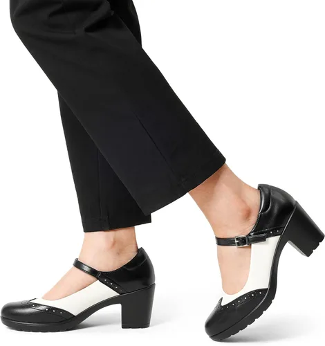 Vista 9 de DREAM PAIRS Zapatos de vestir Oxfords Mary Jane para mujer