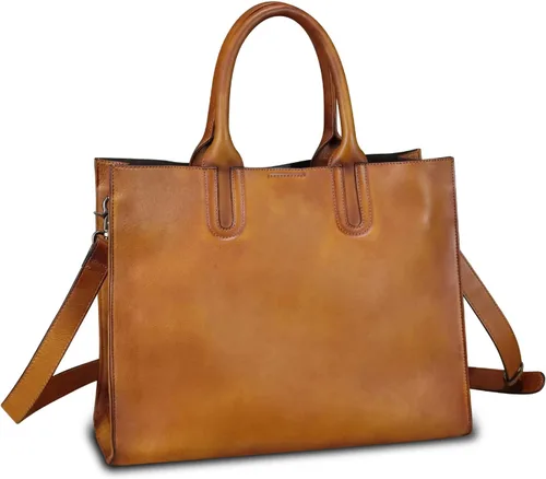 Vista 2 de Bolso de mano de cuero genuino con asa superior para mujer, bolso vintage sobre el hombro, bolso cruzado hecho a mano