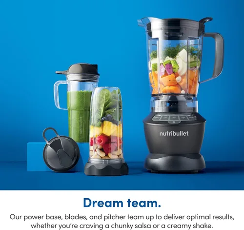 Vista 6 de NutriBullet ZNBF30500Z - Set de licuadora de 1200 W, 1200 W, color gris oscuro