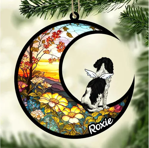 Vista 58 de LOVELYPOD Adorno de Navidad personalizado para perro Basset Hound (marrón) Basset Hound (marrón) adorno para atrapasoles de perro, razas de perros