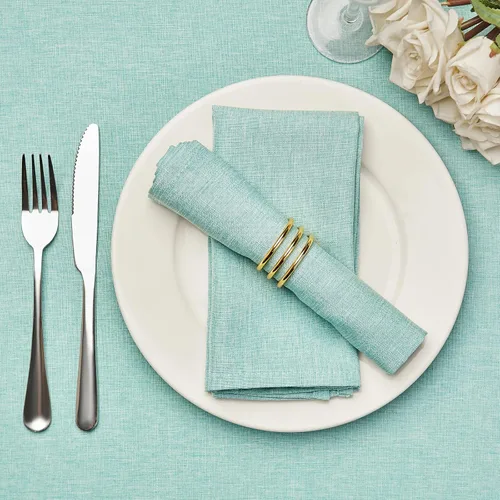 Vista 13 de Mebakuk Juego de 6 servilletas de tela de primera calidad de 17 x 17 pulgadas, lavables y pequeñas, servilletas de mesa suaves para bodas, fiestas
