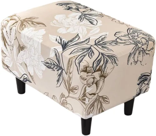 Vista 41 de Funda elástica para silla, funda otomana rectangular de almacenamiento, funda otomana para reposapiés, fundas otomanas para taburete de pie