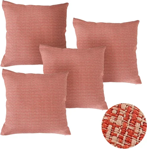Vista 50 de Deconovo Almohada decorativa de lino sintético para el hogar, hecha a mano, a cuadros, para sofá, 18 x 18 pulgadas, gris oscuro y blanco