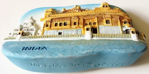 Vista 2 de El Templo Dorado (Harmandir Sahib) Amritsar INDIA Resina 3D Refrigerador Nevera Imán Tailandés Hecho a Mano Artesanía.