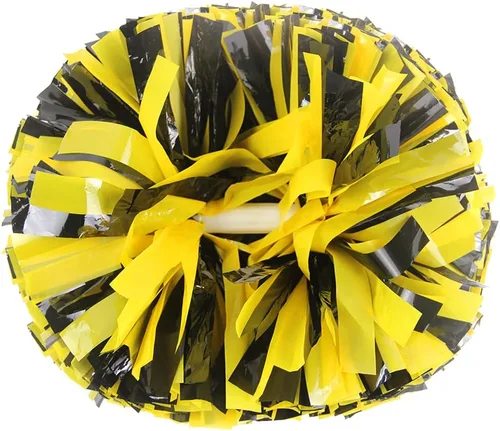 Vista 6 de Lovecheer 2 pompones de plástico para animadoras con mango de bastón para niños y adultos, para animar a fiestas de espíritu de equipo deportivo