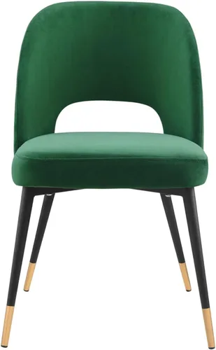 Vista 5 de Modway Rouse - Silla de comedor tapizada en terciopelo, 1 pieza - Esmeralda Esmeralda/Sólidos