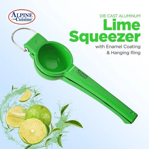 Vista 7 de Alpine Cuisine Exprimidor de lima con gancho – Exprimidor manual de cítricos de aluminio, exprimidor manual de cítricos, prensa de naranja y limón