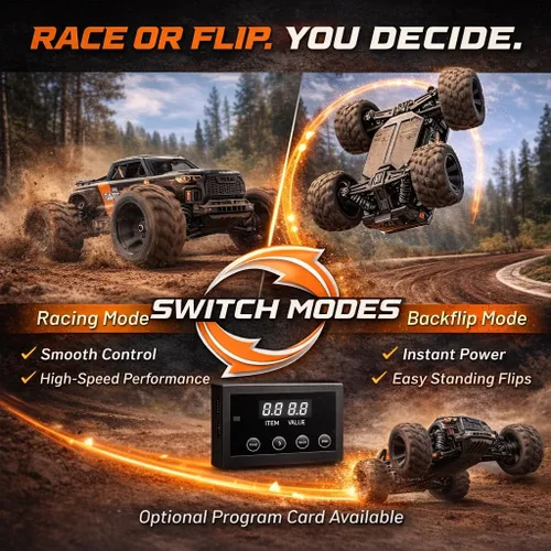 Vista 3 de UDIRC 1610S 3S sin escobillas RC Monster Truck, 56+ MPH Extreme Power Stunt Negro