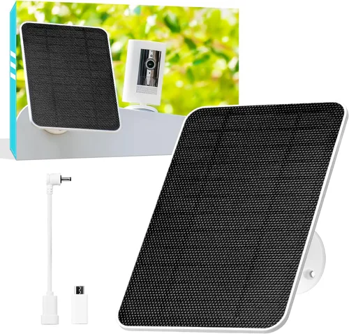 Vista 13 de Vicohome Paneles solares de 5V para cámaras de seguridad para comederos de pájaros con tasa de conversión de energía del 23%, cable de 9.8 pies