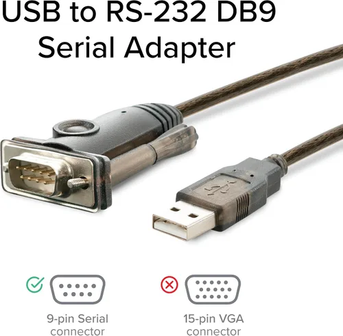 Vista 3 de Plugable Adaptador USB a serie compatible con Windows, Mac, Linux (conector macho RS-232/DB9 DTE, chipset Prolific PL2303HX Rev. D)