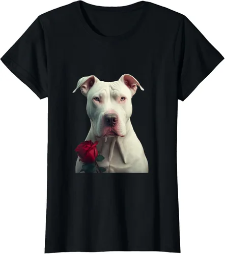Vista 35 de Dogo Argentino Valentines Day Camiseta, Negro