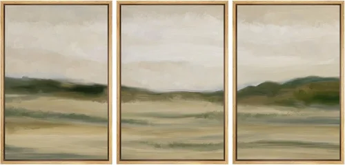 Vista 217 de wall26 Lienzo enmarcado para pared, juego de arte de acuarela pastel, paisaje rural, ilustraciones con formas abstractas, arte moderno, decorativo