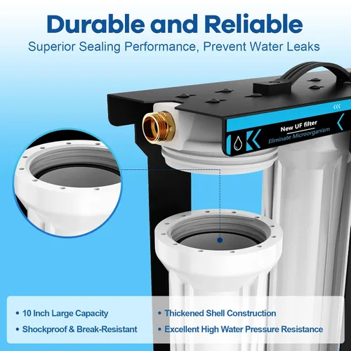 Vista 7 de Sistema de filtro de agua para RV, sistema de filtración de agua de 5 capas y 3 etapas, conectores rápidos de manguera sin plomo, filtros de 0.01