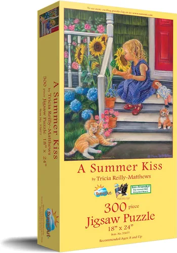Vista 2 de SUNSOUT INC - A Summer Kiss - Rompecabezas de 300 piezas por artista: Tricia Reilly-Matthews - Tamaño acabado 18" x 24" - MPN # 35877