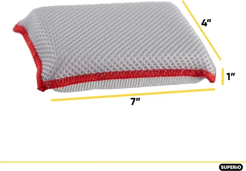 Vista 2 de Esponjas de microfibra para platos, esponjas de cocina, esponja antiarañazos, esponjas de limpieza para el hogar, suministros de limpieza multiusos