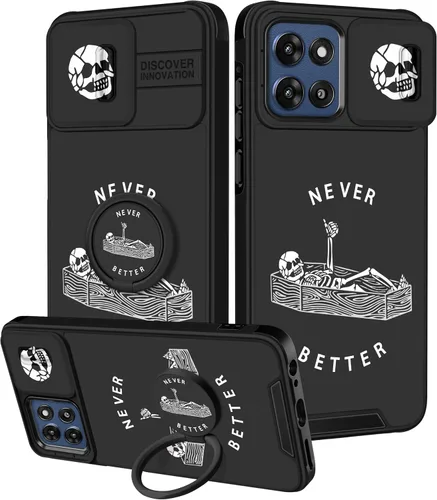 Vista 60 de para Moto G 5G 2023 funda - Cubierta de teléfono linda con corazón para mujeres y niñas, diseño único negro con cubierta deslizante para la cámara