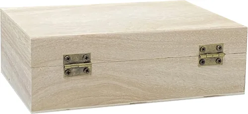 Vista 5 de Paquete de 24 cajas pequeñas de madera para manualidades, caja de madera sin terminar de 6 x 4 x 2 pulgadas, caja de recuerdo para almacenamiento