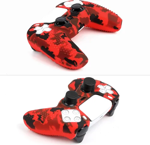 Vista 5 de Benazcap Accesorios de silicona para PS5 DualSense Wireless Controller Grip Case con protección antideslizante de silicona a prueba de polvo, 1