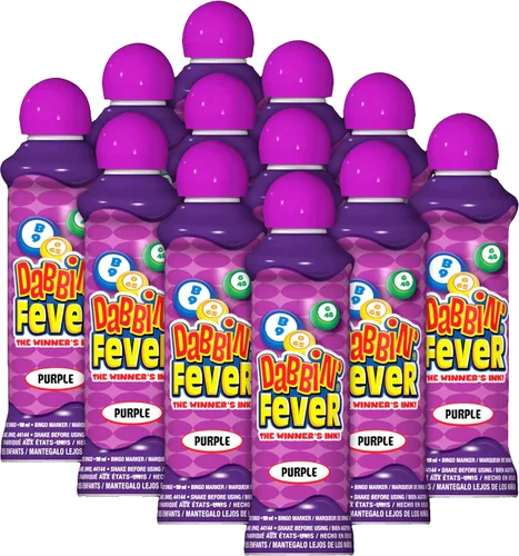 Vista 11 de Dabbin' Fever - Marcadores de bingo, una docena de 3 onzas de tinta (Amarillo)