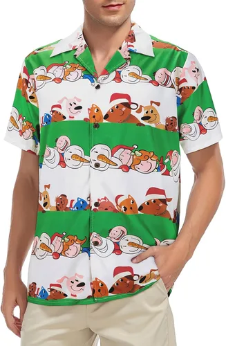Vista 120 de Camisa hawaiana para hombre, con estampado floral, cómoda, con botones, casual, manga corta, ropa de playa para hombre
