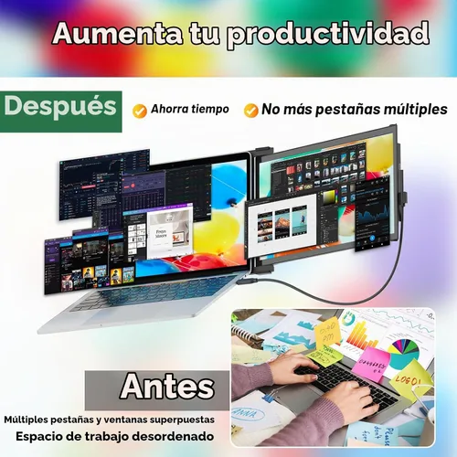 Vista 2 de Duex Extensor de pantalla para portátil Plus DS, extensor de monitor
