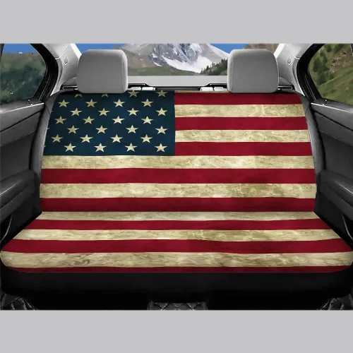 Vista 3 de AFPANQZ Funda protectora para asiento trasero de automóvil, con bandera patriótica estadounidense, solo para asiento trasero de automóvil, camión